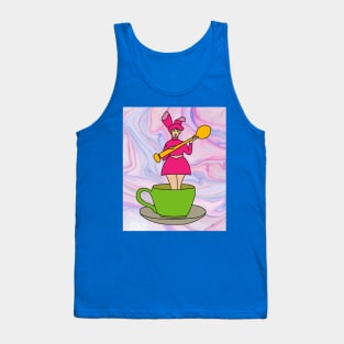 Coffee Cup Bathing Drinking Crazy Tank Top